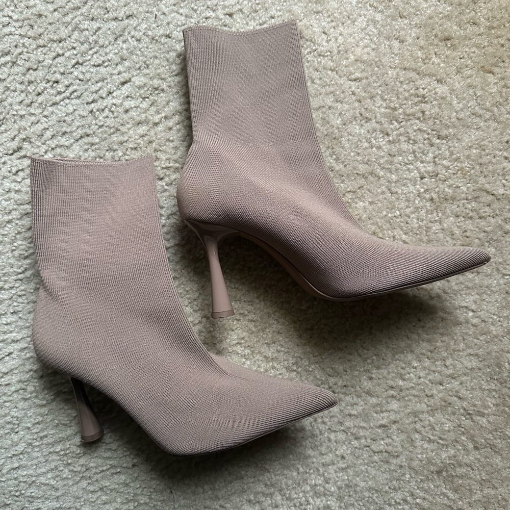 Zara Taupe Heeled Boots